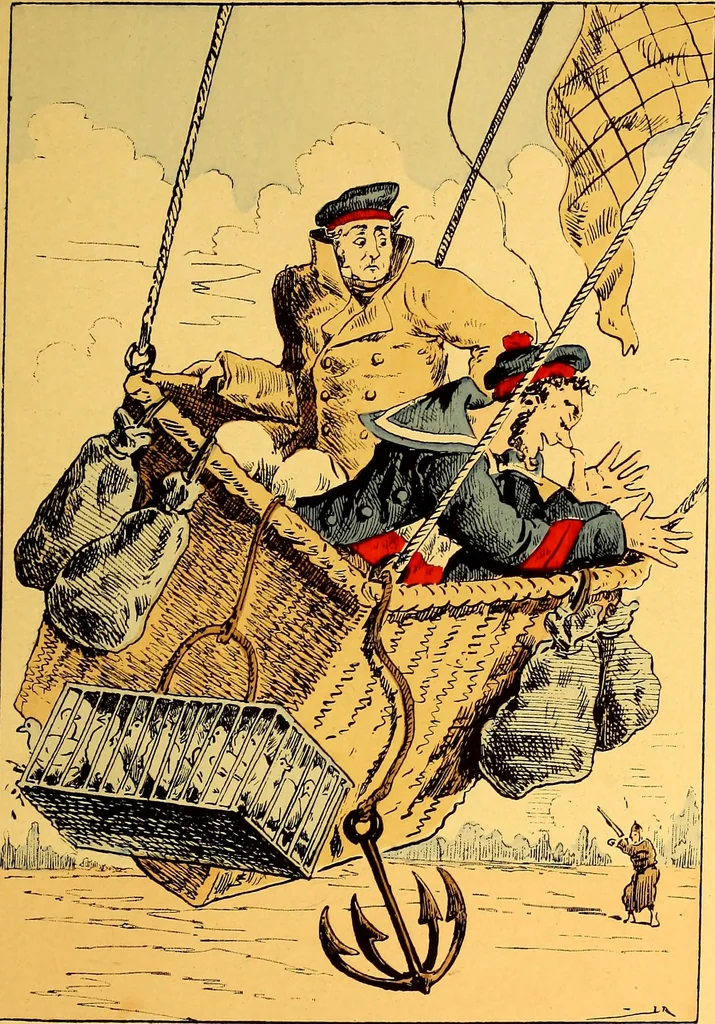 An illustration from Histoire des ballons et des aéronautes célèbres ..., 1887, leaf 164