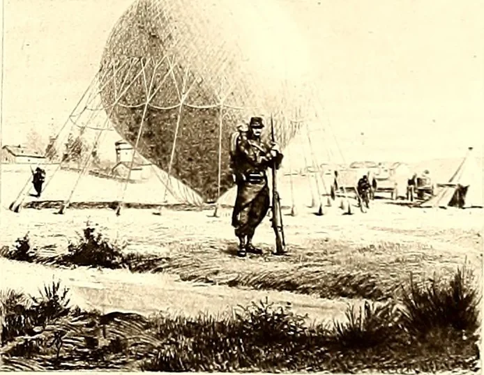 An illustration from Histoire des ballons et des aéronautes célèbres ..., 1887, leaf 183