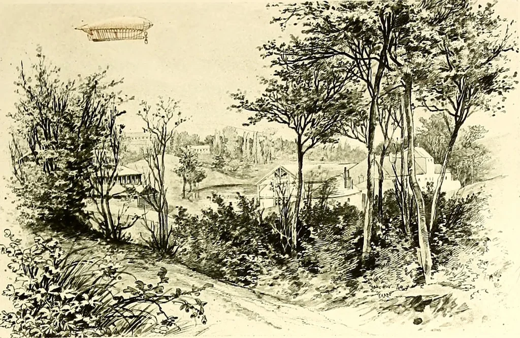 An illustration from Histoire des ballons et des aéronautes célèbres ..., 1887, leaf 186