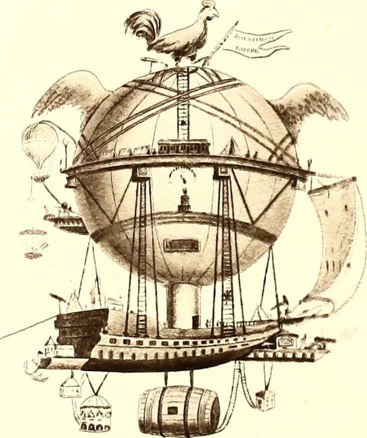 An illustration from Histoire des ballons et des aéronautes célèbres ..., 1887, leaf 37