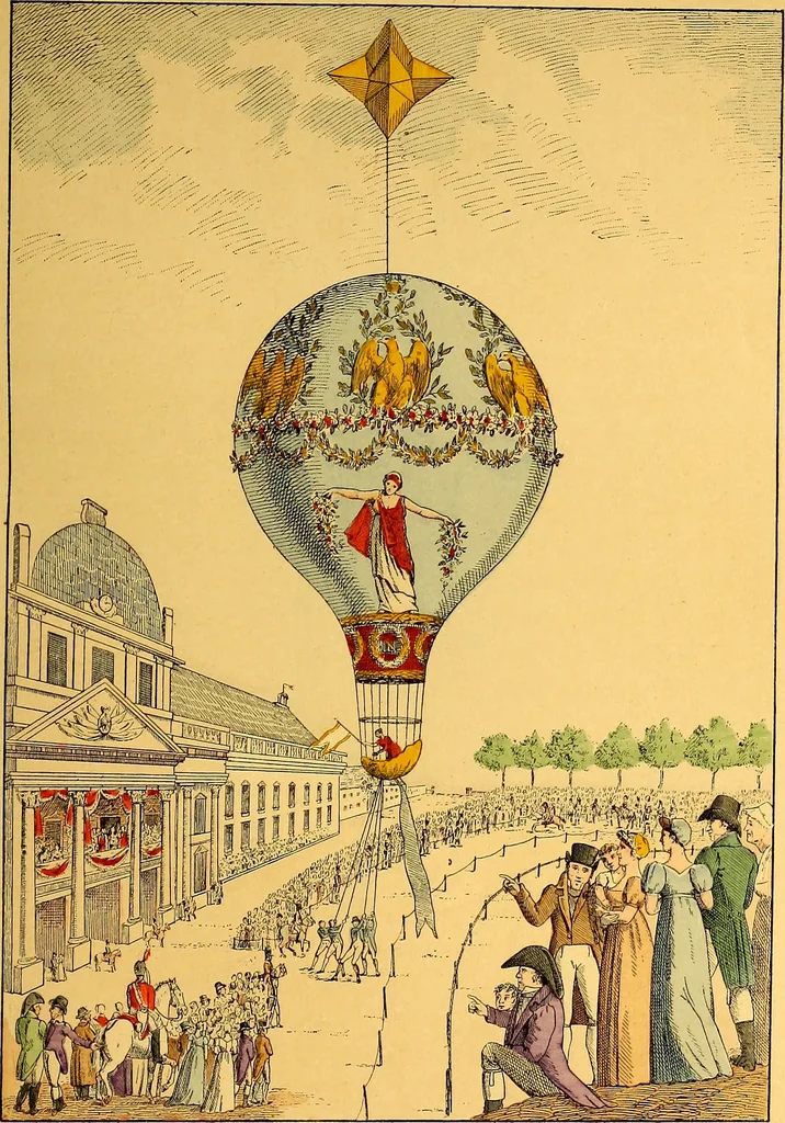 An illustration from Histoire des ballons et des aéronautes célèbres ..., 1887, leaf 54