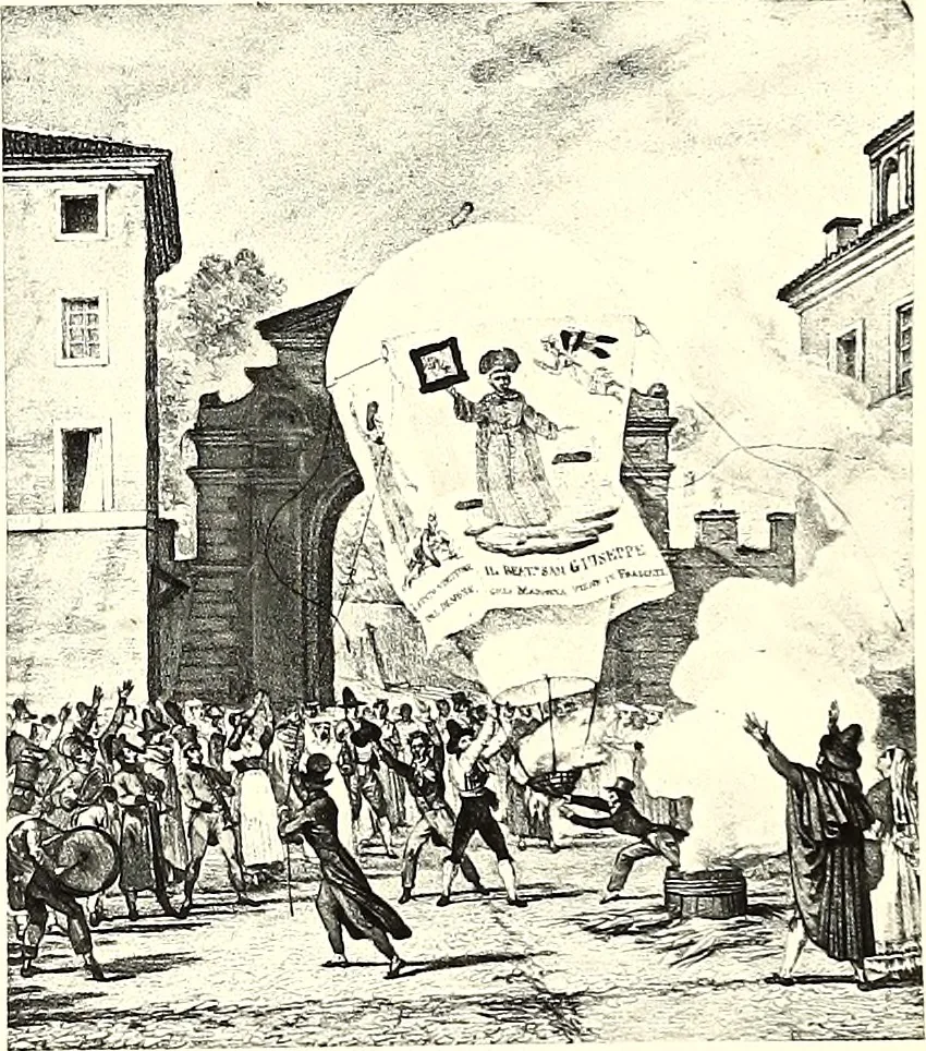An illustration from Histoire des ballons et des aéronautes célèbres ..., 1887, leaf 61