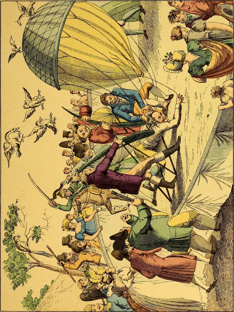 An illustration from Histoire des ballons et des aéronautes célèbres ..., 1887, leaf 94