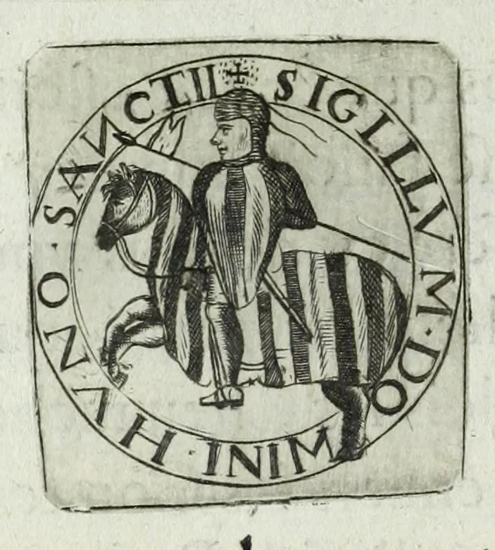 An illustration from Histoire des comtes de Prouence : enrichie de plusieurs de leurs portraits, de leurs sceaux, & des monnoyes de leur temps, qui n'auoient pas encore veu le iour, 1655, leaf 106