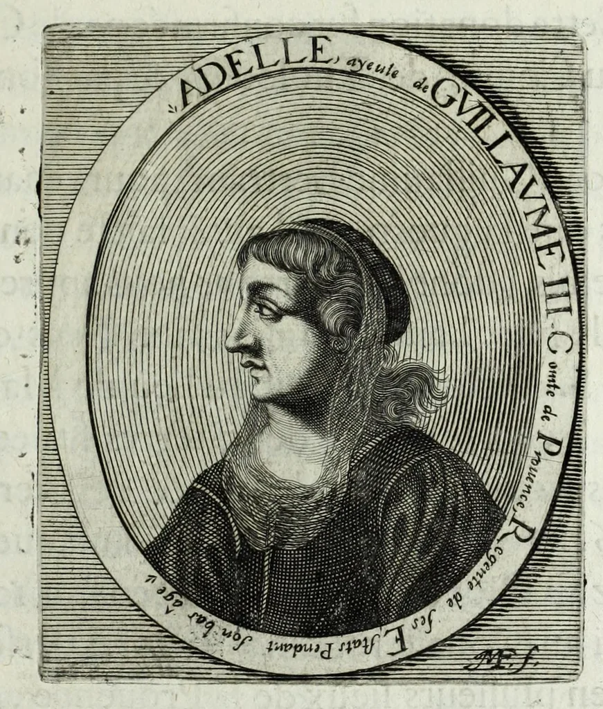 An illustration from Histoire des comtes de Prouence : enrichie de plusieurs de leurs portraits, de leurs sceaux, & des monnoyes de leur temps, qui n'auoient pas encore veu le iour, 1655, leaf 61