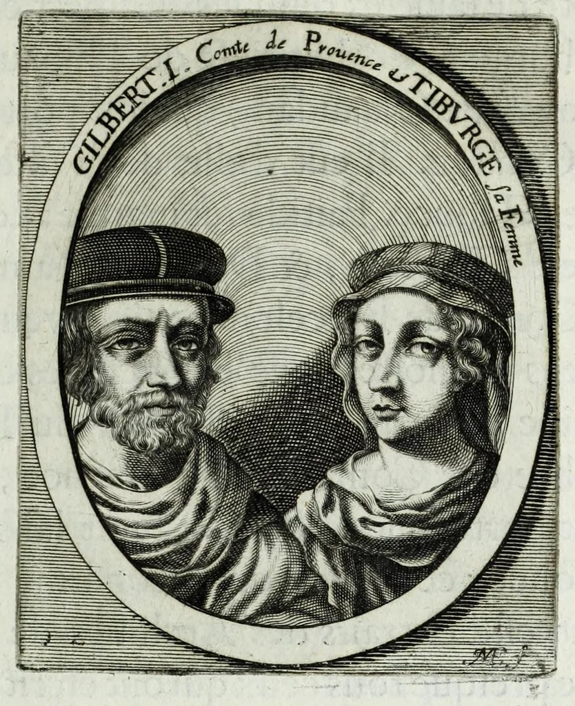 An illustration from Histoire des comtes de Prouence : enrichie de plusieurs de leurs portraits, de leurs sceaux, & des monnoyes de leur temps, qui n'auoient pas encore veu le iour, 1655, leaf 69