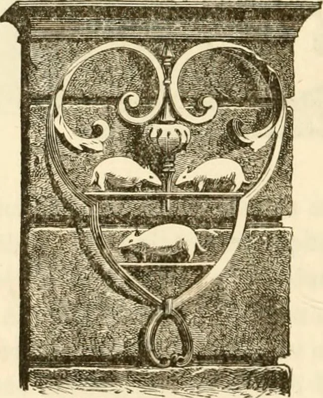 An illustration from Histoire des enseignes de Paris. Revue et publiée par le Bibliophile Jacob [pseud.] avec un appendice par J. Cousin.., 1884, leaf 109