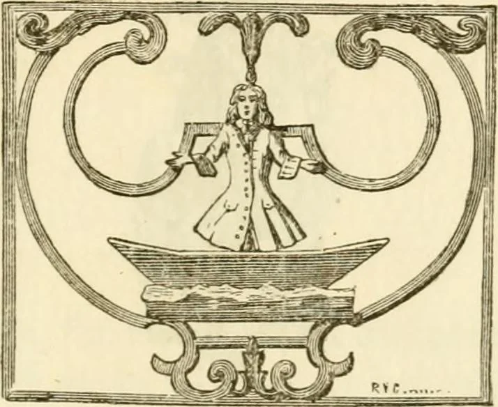 An illustration from Histoire des enseignes de Paris. Revue et publiée par le Bibliophile Jacob [pseud.] avec un appendice par J. Cousin.., 1884, leaf 110