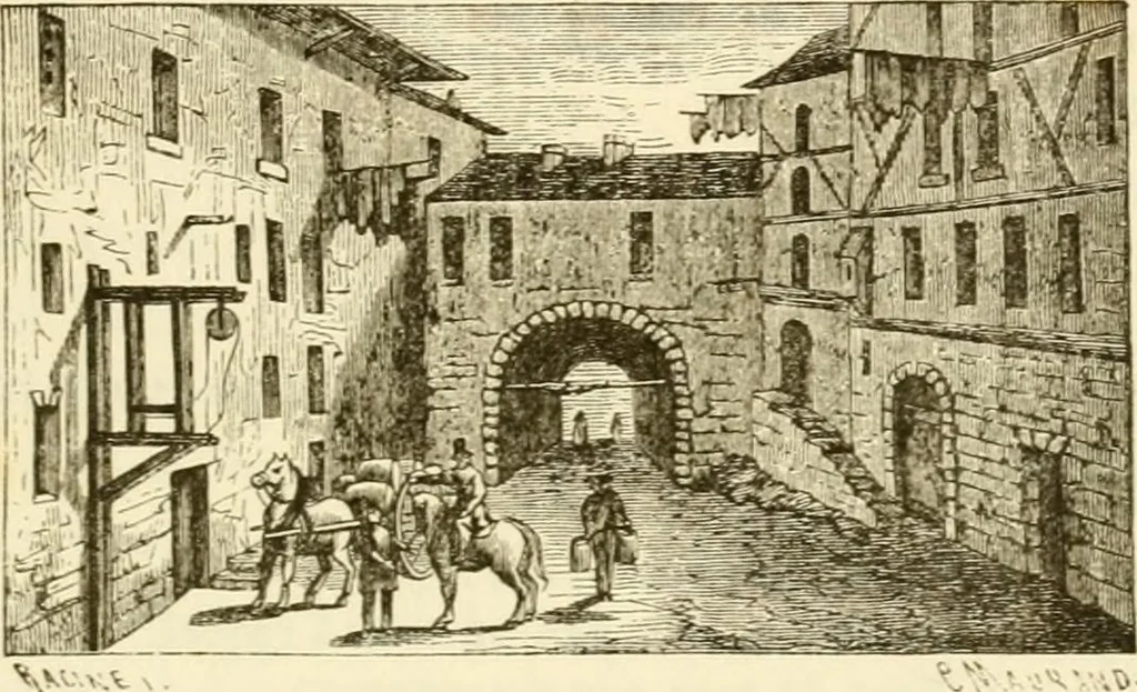 An illustration from Histoire des enseignes de Paris. Revue et publiée par le Bibliophile Jacob [pseud.] avec un appendice par J. Cousin.., 1884, leaf 146