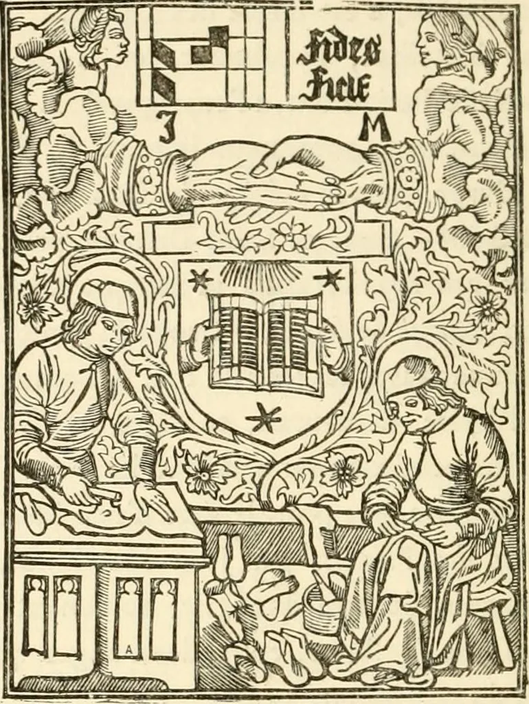 An illustration from Histoire des enseignes de Paris. Revue et publiée par le Bibliophile Jacob [pseud.] avec un appendice par J. Cousin.., 1884, leaf 187