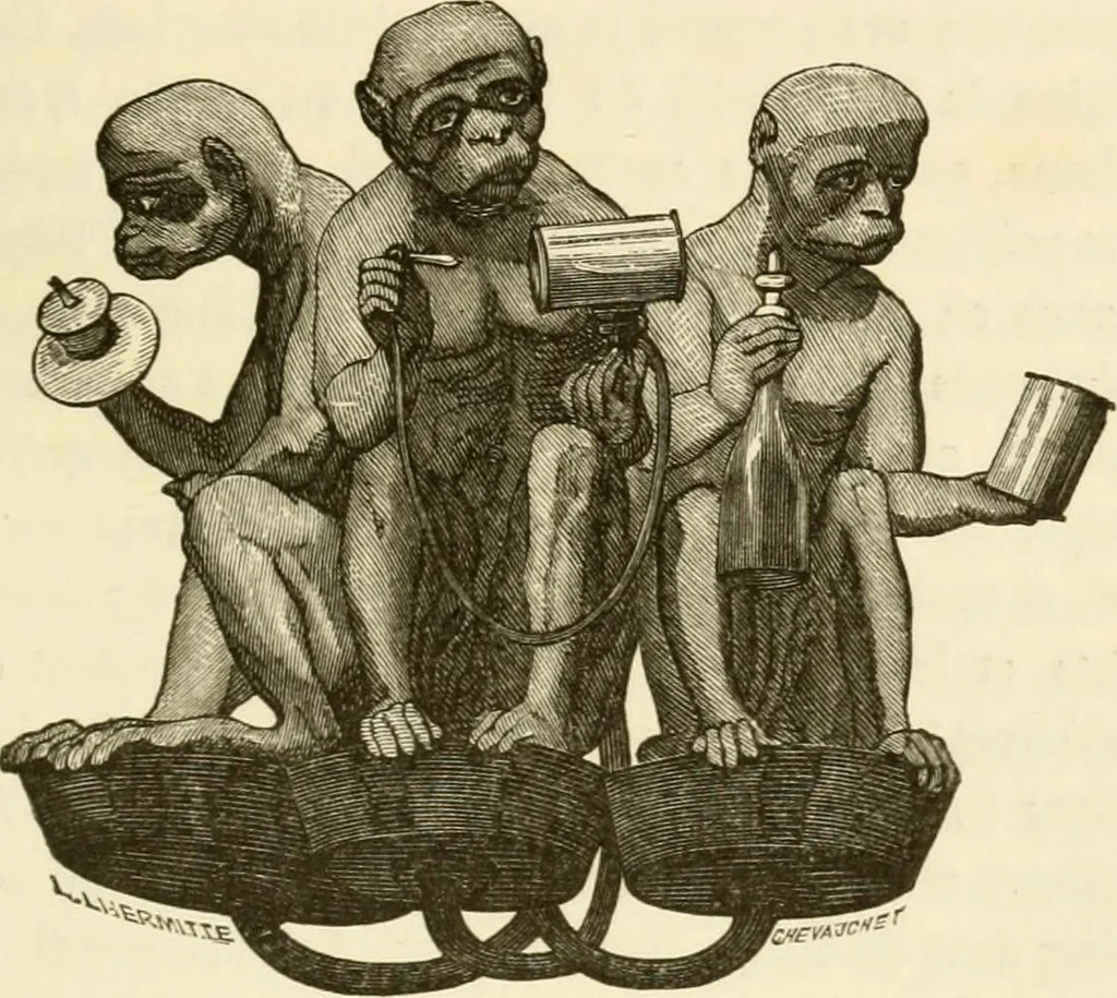 An illustration from Histoire des enseignes de Paris. Revue et publiée par le Bibliophile Jacob [pseud.] avec un appendice par J. Cousin.., 1884, leaf 228