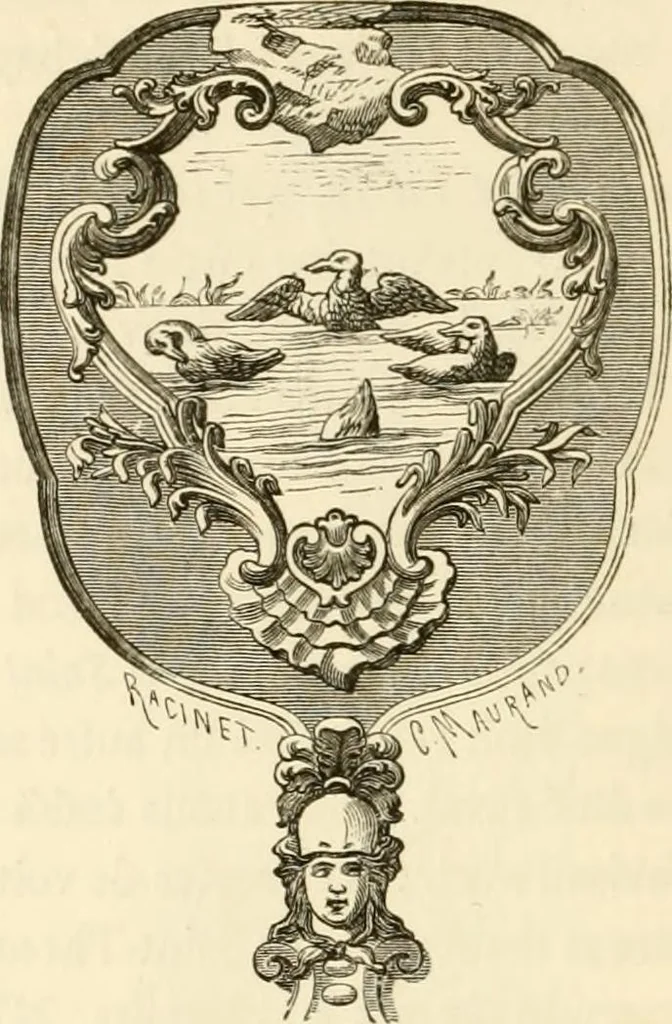 An illustration from Histoire des enseignes de Paris. Revue et publiée par le Bibliophile Jacob [pseud.] avec un appendice par J. Cousin.., 1884, leaf 233