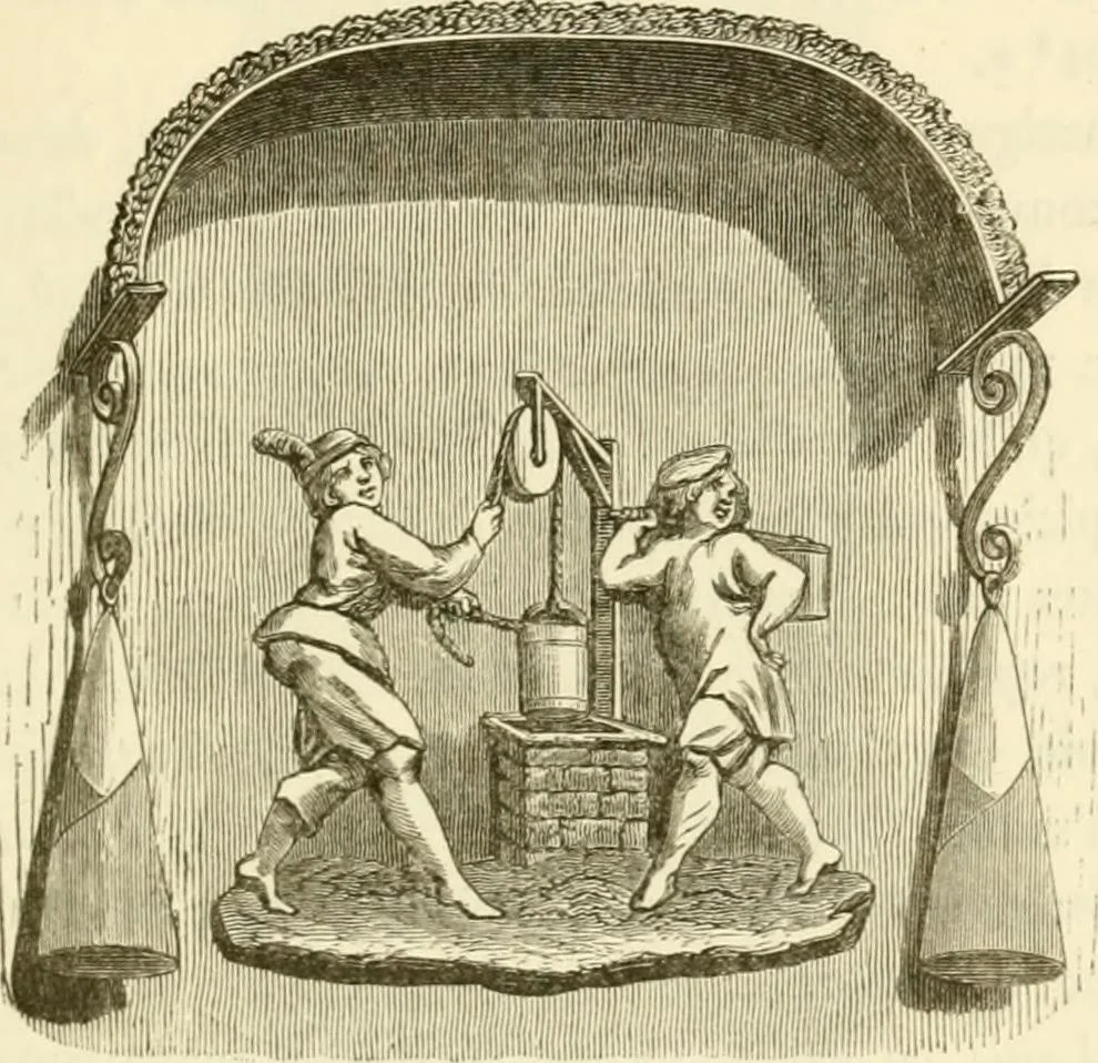 An illustration from Histoire des enseignes de Paris. Revue et publiée par le Bibliophile Jacob [pseud.] avec un appendice par J. Cousin.., 1884, leaf 292