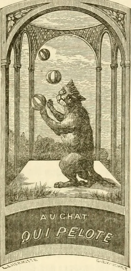 An illustration from Histoire des enseignes de Paris. Revue et publiée par le Bibliophile Jacob [pseud.] avec un appendice par J. Cousin.., 1884, leaf 294