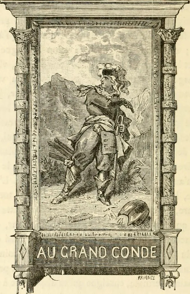 An illustration from Histoire des enseignes de Paris. Revue et publiée par le Bibliophile Jacob [pseud.] avec un appendice par J. Cousin.., 1884, leaf 407