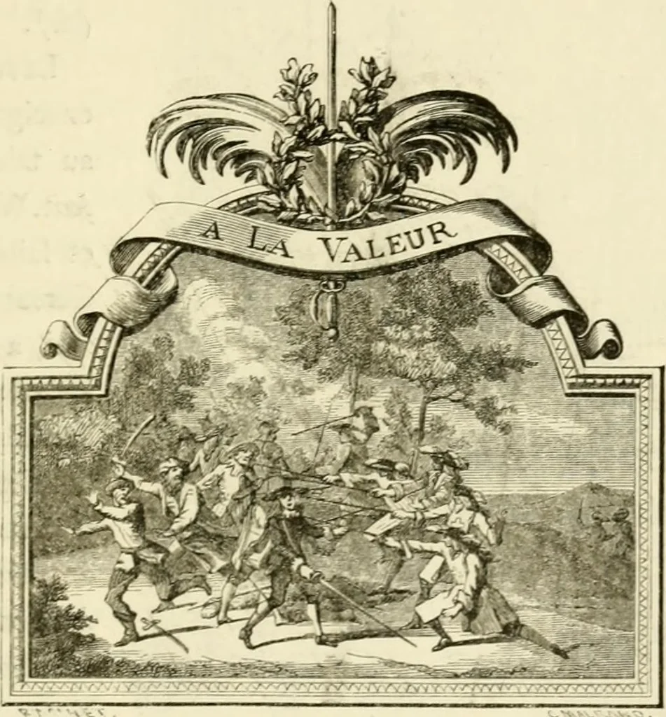 An illustration from Histoire des enseignes de Paris. Revue et publiée par le Bibliophile Jacob [pseud.] avec un appendice par J. Cousin.., 1884, leaf 424