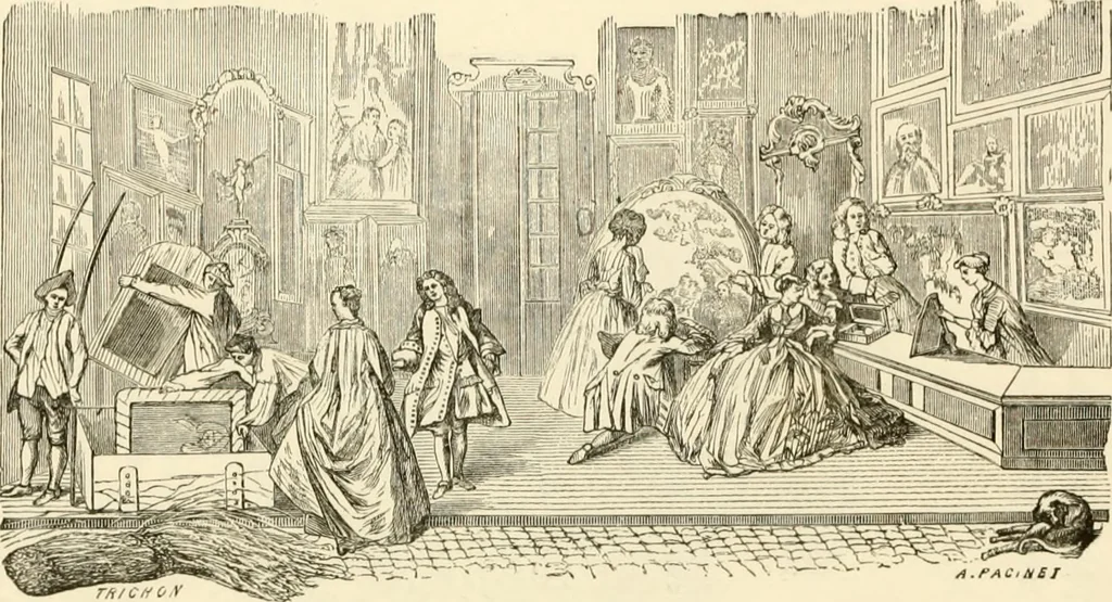 An illustration from Histoire des enseignes de Paris. Revue et publiée par le Bibliophile Jacob [pseud.] avec un appendice par J. Cousin.., 1884, leaf 425