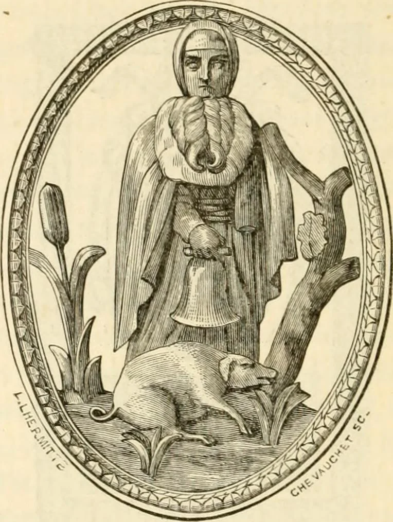 An illustration from Histoire des enseignes de Paris. Revue et publiée par le Bibliophile Jacob [pseud.] avec un appendice par J. Cousin.., 1884, leaf 455