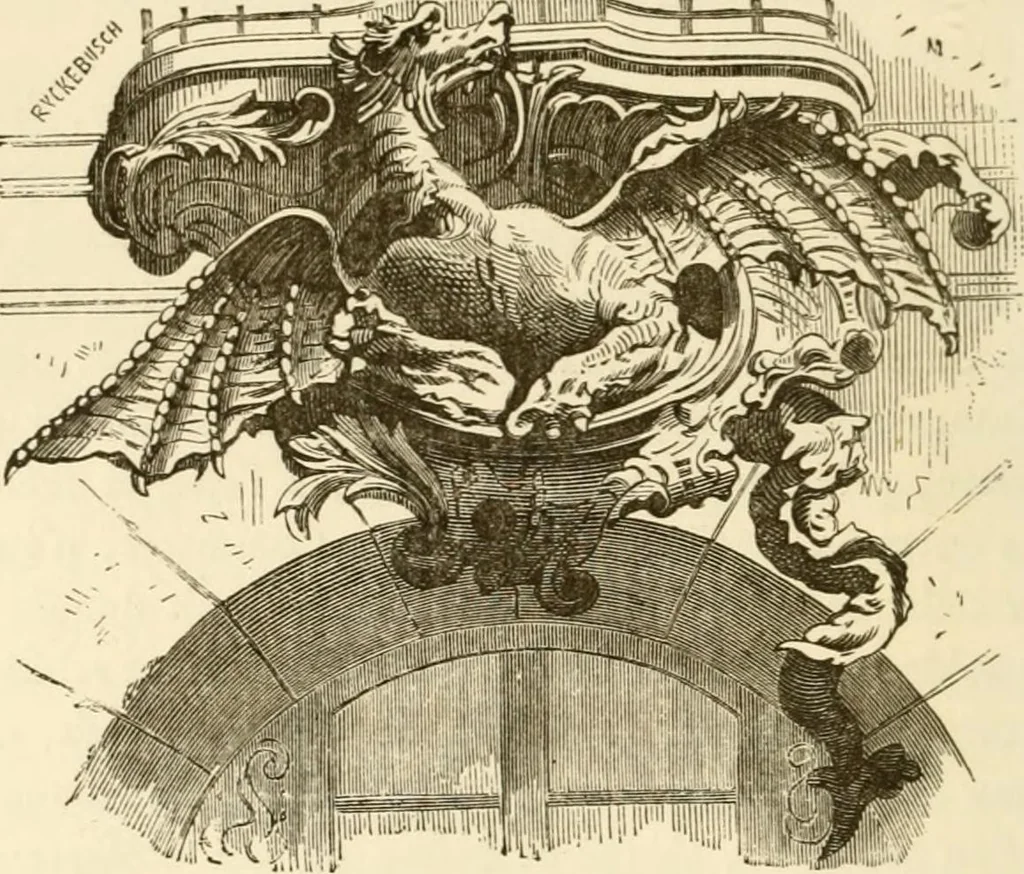 An illustration from Histoire des enseignes de Paris. Revue et publiée par le Bibliophile Jacob [pseud.] avec un appendice par J. Cousin.., 1884, leaf 59