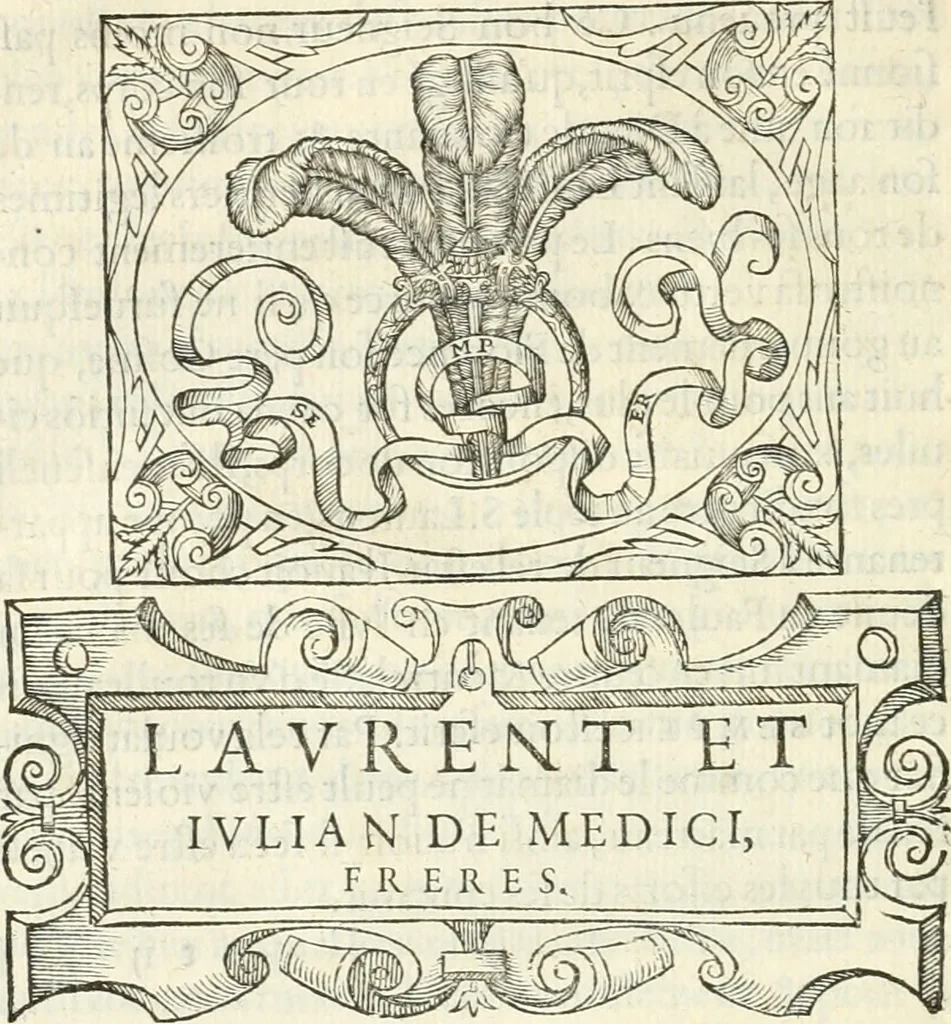 An illustration from Histoire des hommes illvstres de la maison de Medici : avec vn abbrege des comtes de Bolongne et d'Avvergne, 1564, leaf 165
