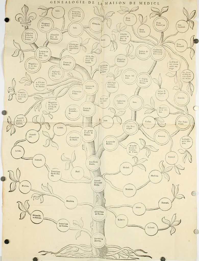 An illustration from Histoire des hommes illvstres de la maison de Medici : avec vn abbrege des comtes de Bolongne et d'Avvergne, 1564, leaf 17
