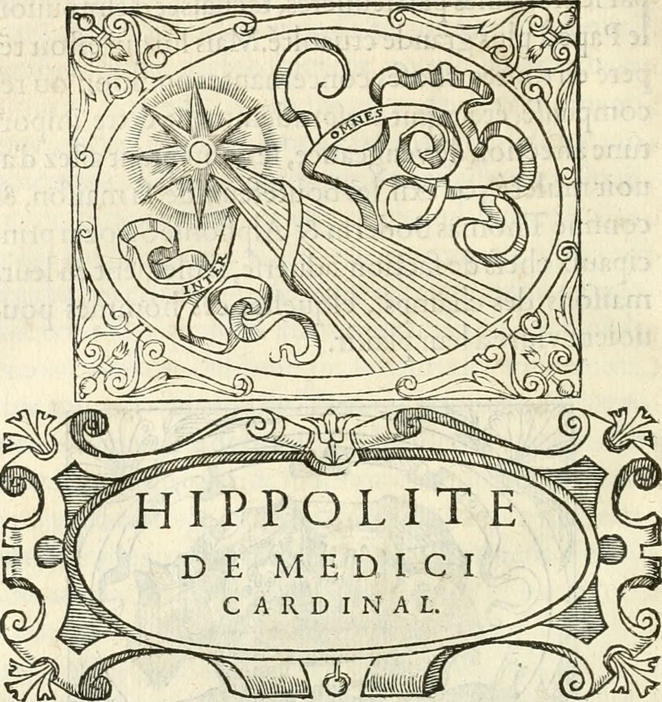 An illustration from Histoire des hommes illvstres de la maison de Medici : avec vn abbrege des comtes de Bolongne et d'Avvergne, 1564, leaf 365