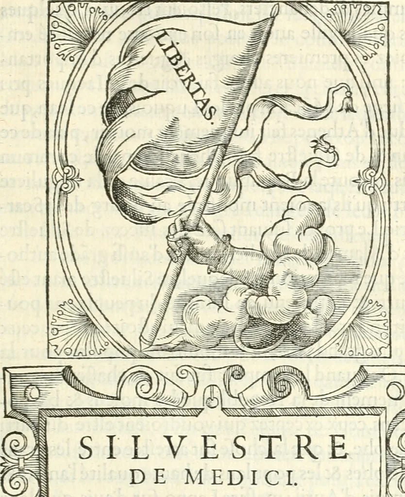 An illustration from Histoire des hommes illvstres de la maison de Medici : avec vn abbrege des comtes de Bolongne et d'Avvergne, 1564, leaf 52