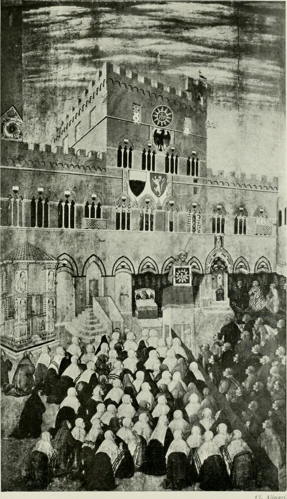 An illustration from Histoire de Sienne, 1914, leaf 209