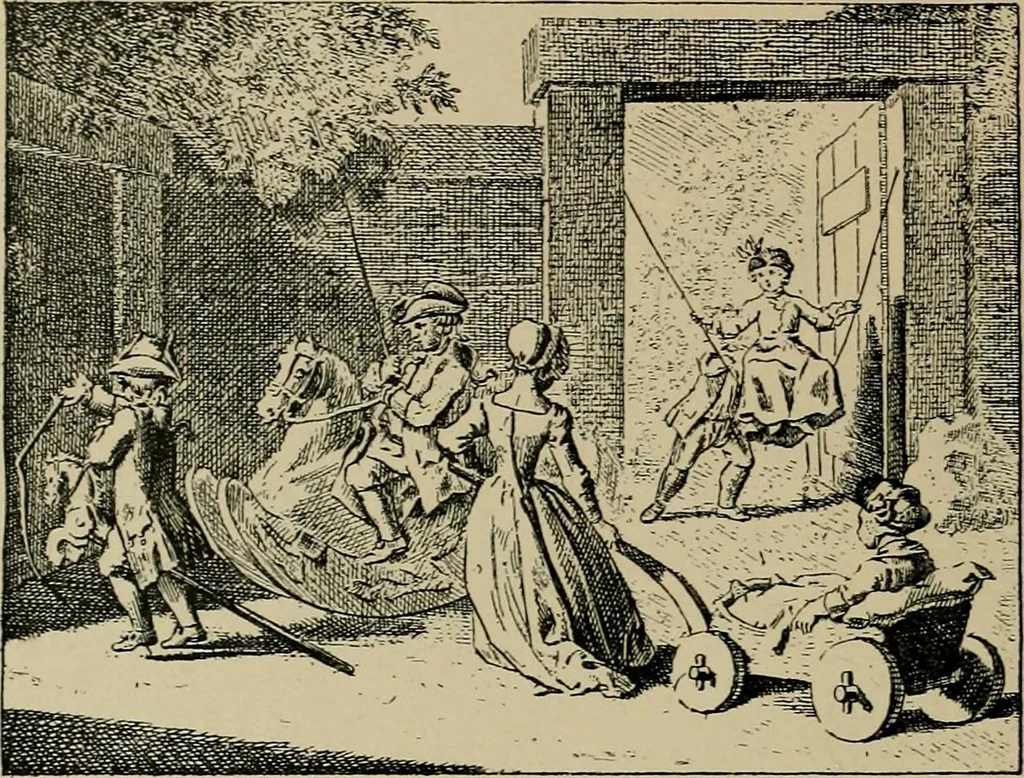 An illustration from Histoire des jouets : ouvrage contenant 250 illustrations dans le texte et 100 gravures hors texte dont 50 planches coloriées à l'aquarelle, 1902, leaf 100