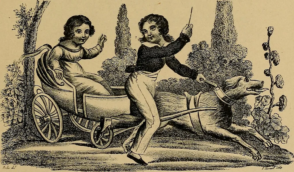 An illustration from Histoire des jouets : ouvrage contenant 250 illustrations dans le texte et 100 gravures hors texte dont 50 planches coloriées à l'aquarelle, 1902, leaf 111