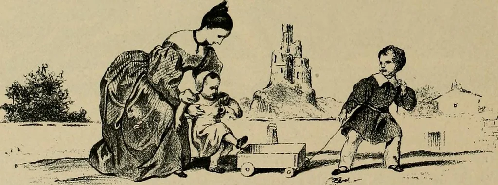 An illustration from Histoire des jouets : ouvrage contenant 250 illustrations dans le texte et 100 gravures hors texte dont 50 planches coloriées à l'aquarelle, 1902, leaf 112