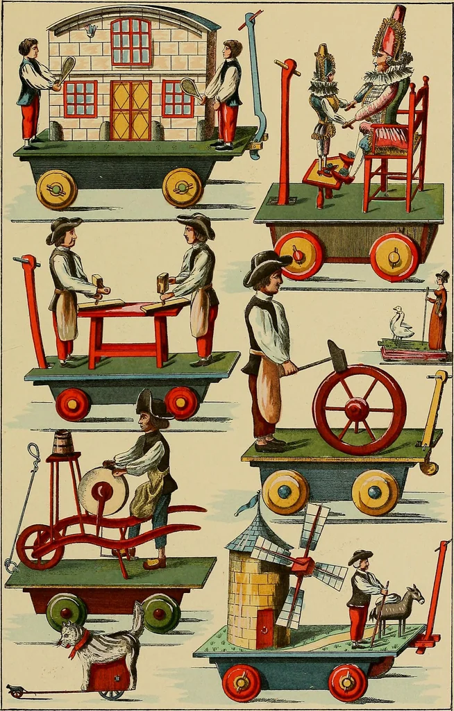 An illustration from Histoire des jouets : ouvrage contenant 250 illustrations dans le texte et 100 gravures hors texte dont 50 planches coloriées à l'aquarelle, 1902, leaf 119