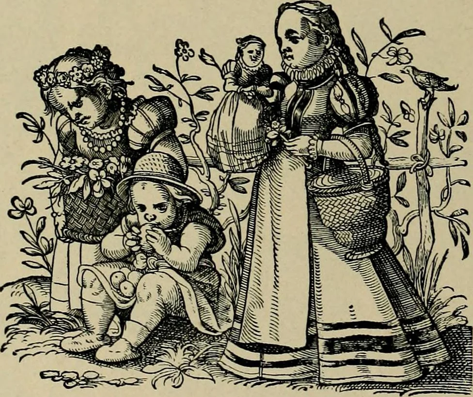 An illustration from Histoire des jouets : ouvrage contenant 250 illustrations dans le texte et 100 gravures hors texte dont 50 planches coloriées à l'aquarelle, 1902, leaf 144