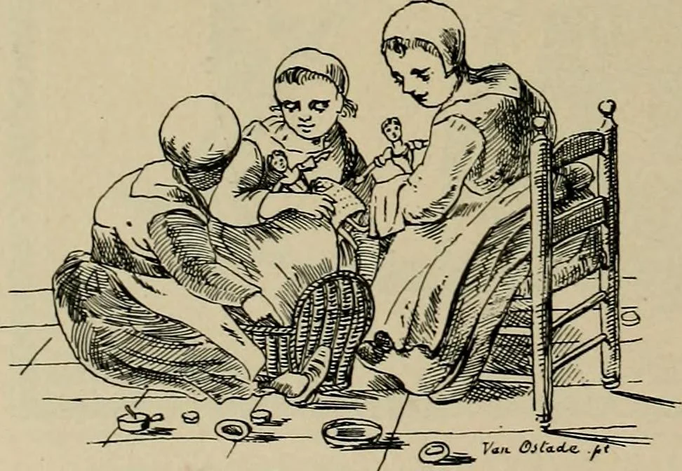 An illustration from Histoire des jouets : ouvrage contenant 250 illustrations dans le texte et 100 gravures hors texte dont 50 planches coloriées à l'aquarelle, 1902, leaf 148