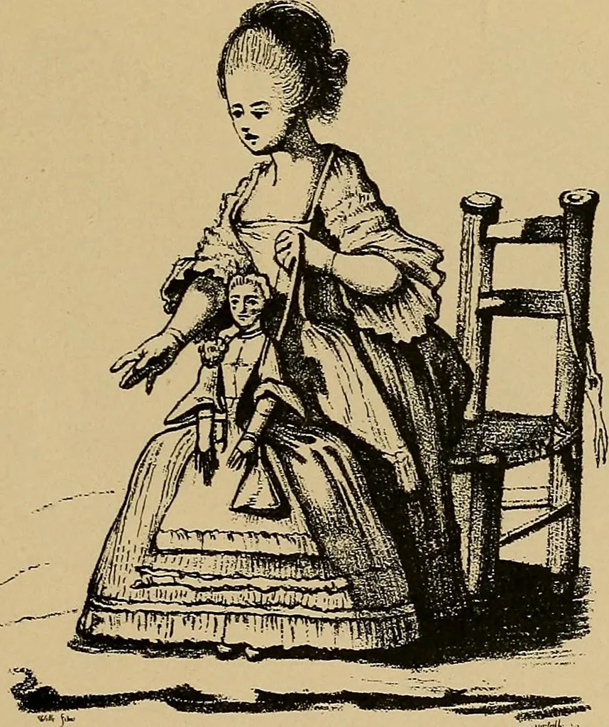 An illustration from Histoire des jouets : ouvrage contenant 250 illustrations dans le texte et 100 gravures hors texte dont 50 planches coloriées à l'aquarelle, 1902, leaf 205