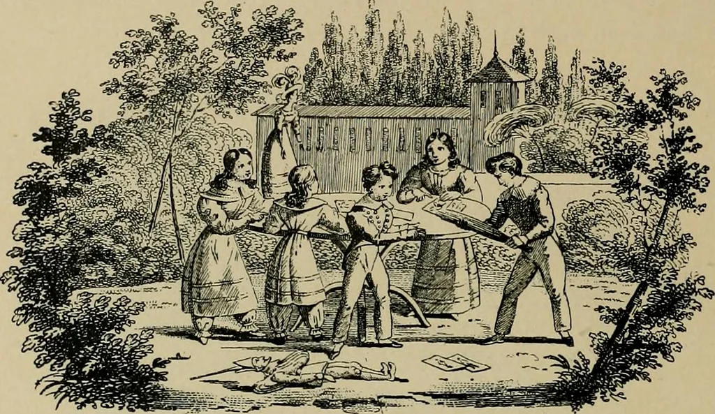 An illustration from Histoire des jouets : ouvrage contenant 250 illustrations dans le texte et 100 gravures hors texte dont 50 planches coloriées à l'aquarelle, 1902, leaf 214