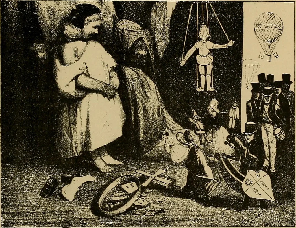 An illustration from Histoire des jouets : ouvrage contenant 250 illustrations dans le texte et 100 gravures hors texte dont 50 planches coloriées à l'aquarelle, 1902, leaf 27