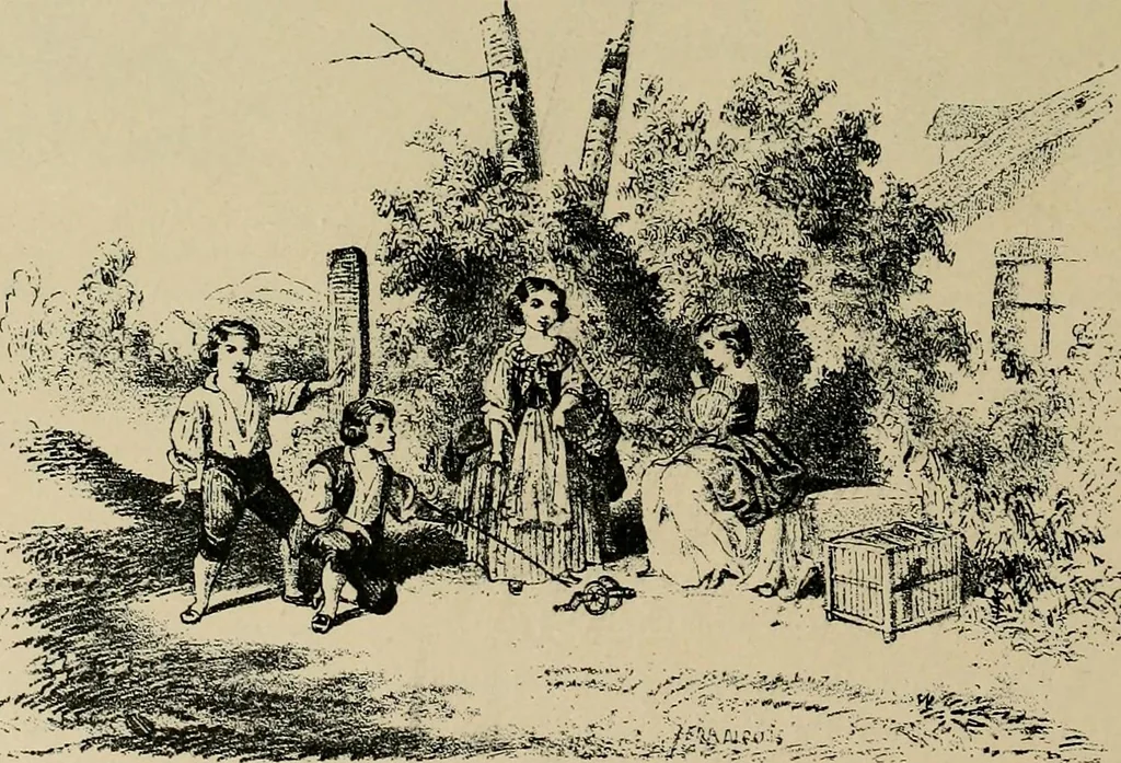 An illustration from Histoire des jouets : ouvrage contenant 250 illustrations dans le texte et 100 gravures hors texte dont 50 planches coloriées à l'aquarelle, 1902, leaf 302