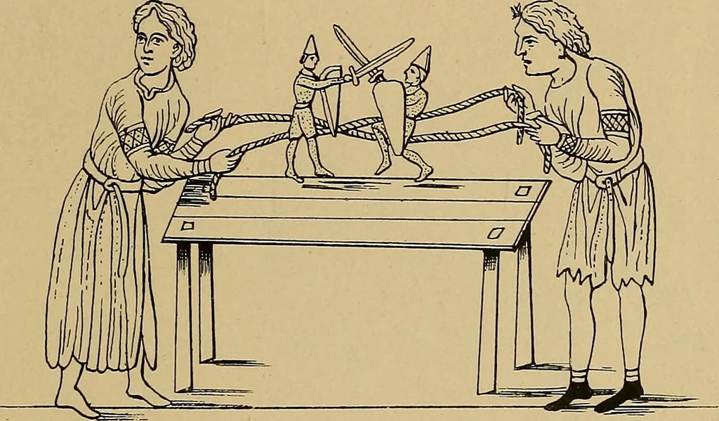 An illustration from Histoire des jouets : ouvrage contenant 250 illustrations dans le texte et 100 gravures hors texte dont 50 planches coloriées à l'aquarelle, 1902, leaf 361