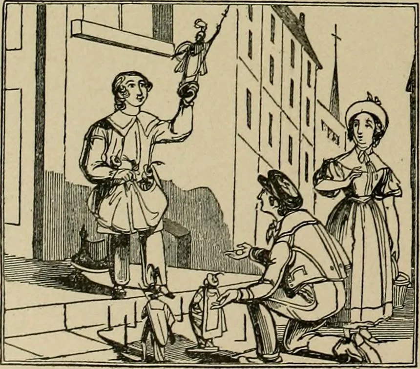 An illustration from Histoire des jouets : ouvrage contenant 250 illustrations dans le texte et 100 gravures hors texte dont 50 planches coloriées à l'aquarelle, 1902, leaf 364