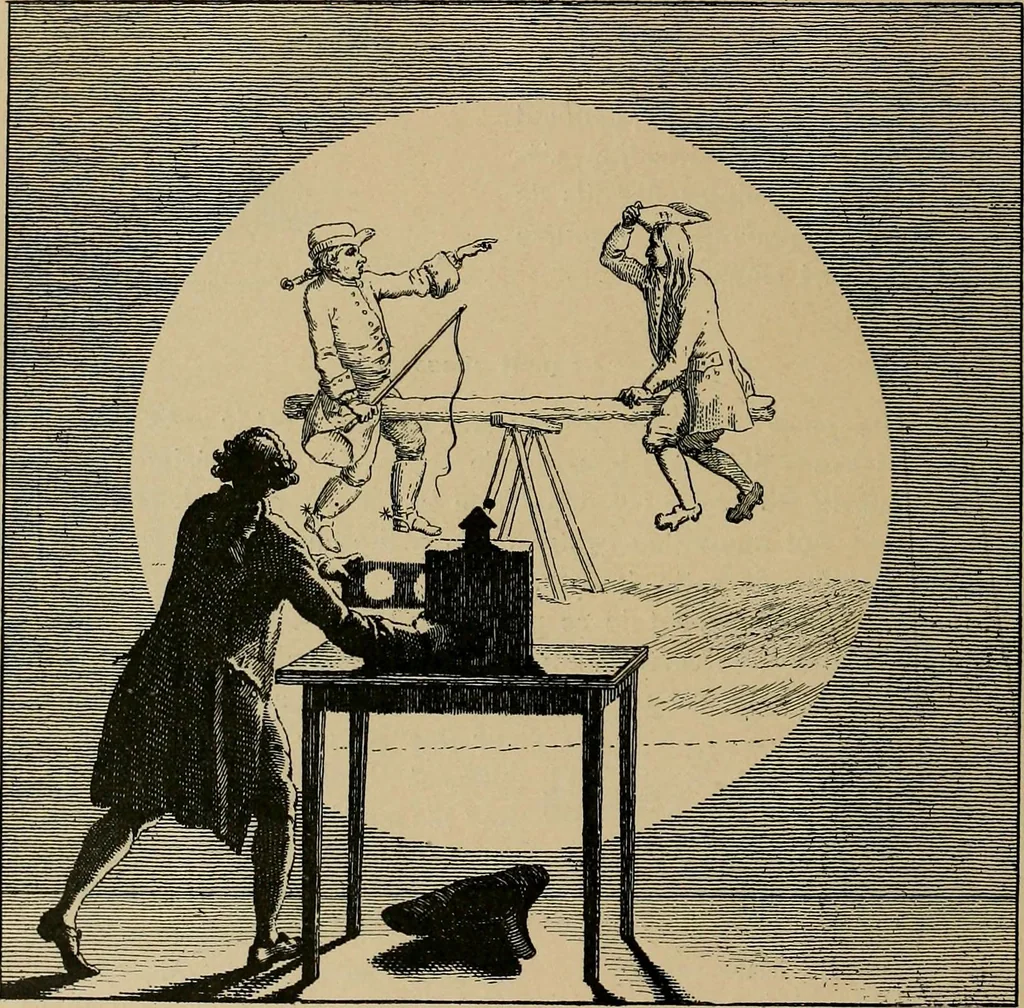 An illustration from Histoire des jouets : ouvrage contenant 250 illustrations dans le texte et 100 gravures hors texte dont 50 planches coloriées à l'aquarelle, 1902, leaf 428