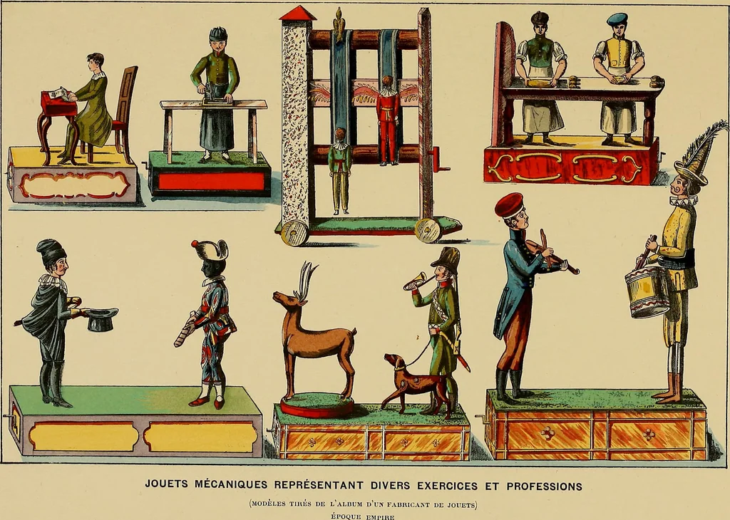 An illustration from Histoire des jouets : ouvrage contenant 250 illustrations dans le texte et 100 gravures hors texte dont 50 planches coloriées à l'aquarelle, 1902, leaf 437
