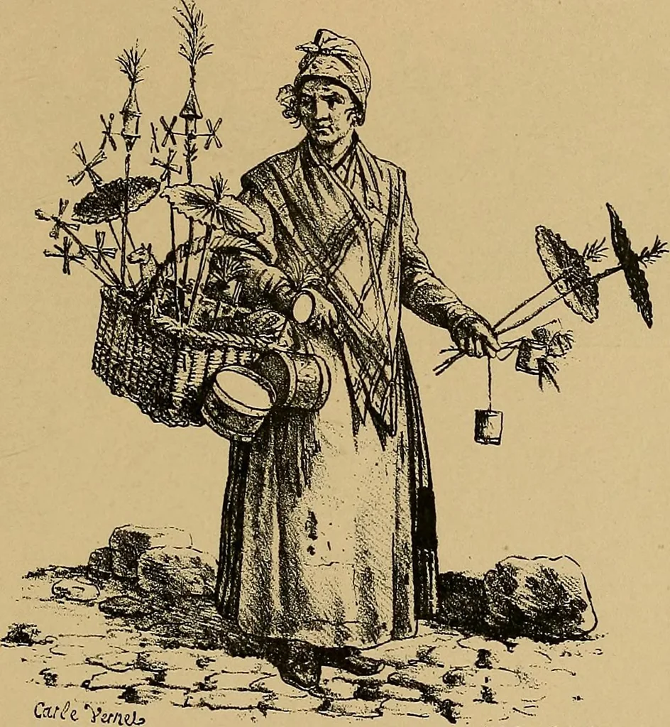 An illustration from Histoire des jouets : ouvrage contenant 250 illustrations dans le texte et 100 gravures hors texte dont 50 planches coloriées à l'aquarelle, 1902, leaf 59