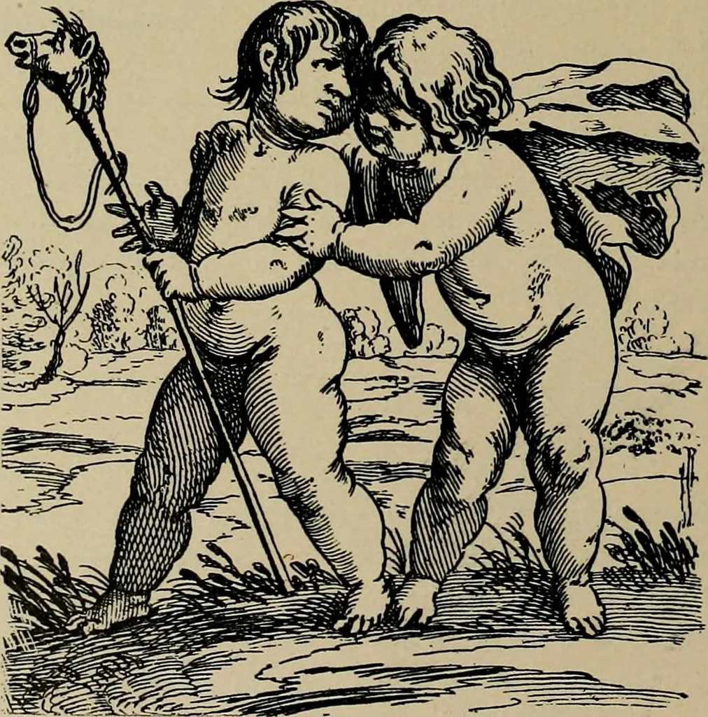 An illustration from Histoire des jouets : ouvrage contenant 250 illustrations dans le texte et 100 gravures hors texte dont 50 planches coloriées à l'aquarelle, 1902, leaf 66
