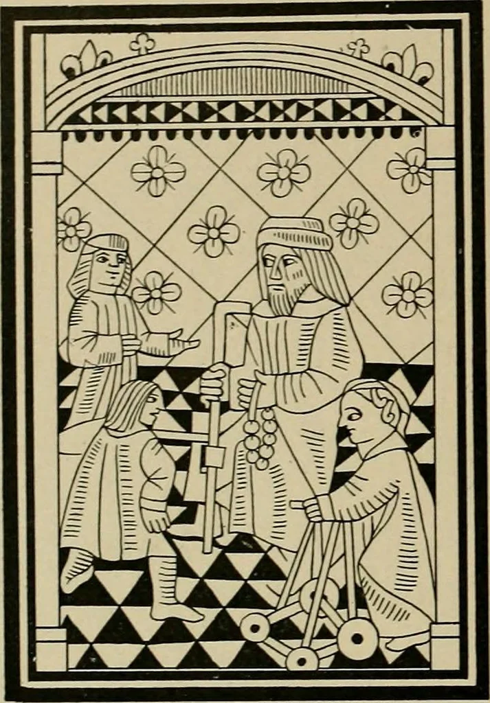 An illustration from Histoire des jouets : ouvrage contenant 250 illustrations dans le texte et 100 gravures hors texte dont 50 planches coloriées à l'aquarelle, 1902, leaf 94