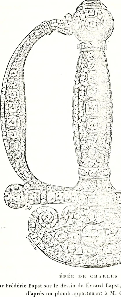 An illustration from Histoire des joyaux de la couronne de France, 1889, leaf 493