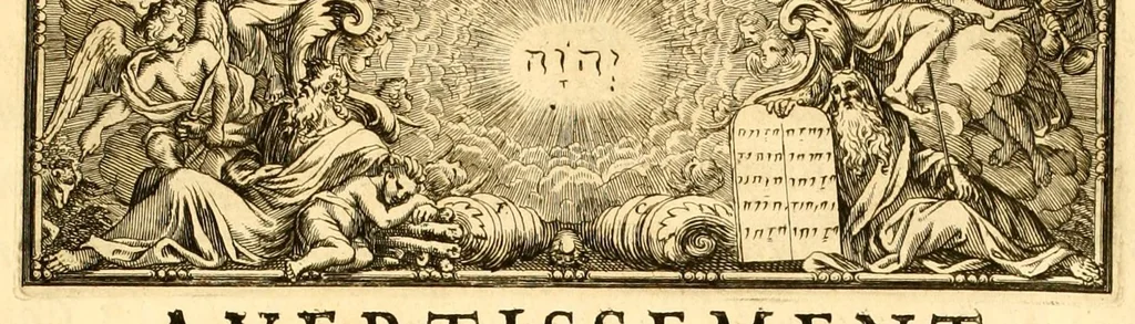 An illustration from Histoire des Juifs : écrite par Flavius Joseph, sous le titre de Antiquitez judaïques, traduite sur l'original grec reveu sur divers manuscrits, 1667, leaf 9