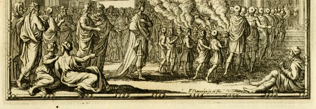 An illustration from Histoire des Juifs : écrite par Flavius Joseph, sous le titre de Antiquitez judaïques, traduite sur l'original grec reveu sur divers manuscrits, 1667, leaf 145