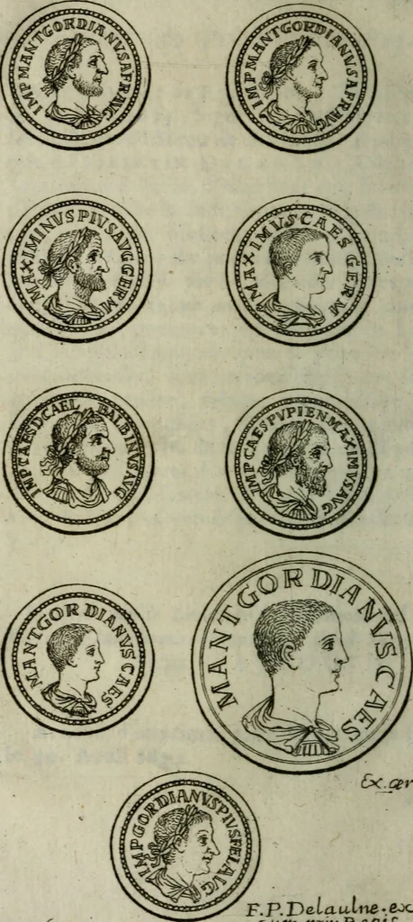 An illustration from Histoire des quatre Gordiens prouvée et illustrée par les médailles, 1695, leaf 17