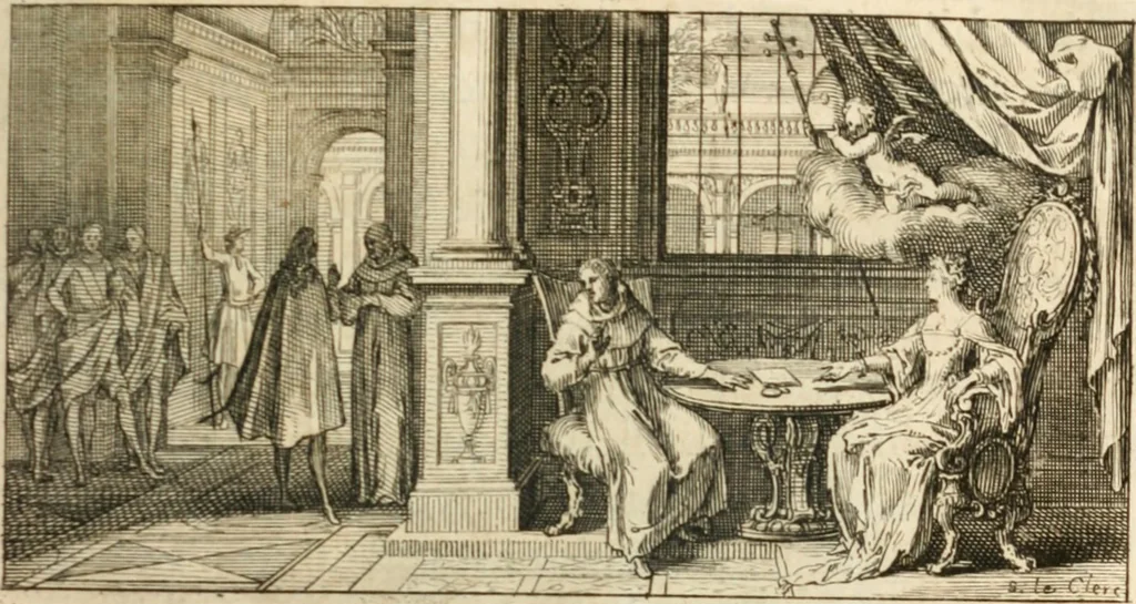 An illustration from Histoire du cardinal Ximenés, 1693, leaf 26